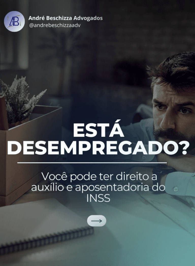 Um homem pensando na frase: está desempregado? Você pode ter direito a auxílio e aposentadoria do INSS.