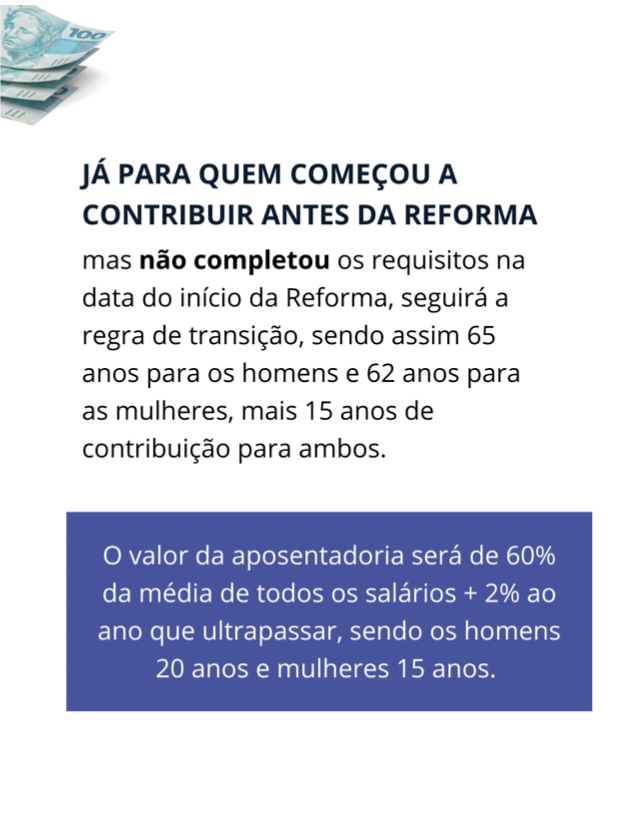 Quem começou a pagar antes da Reforma