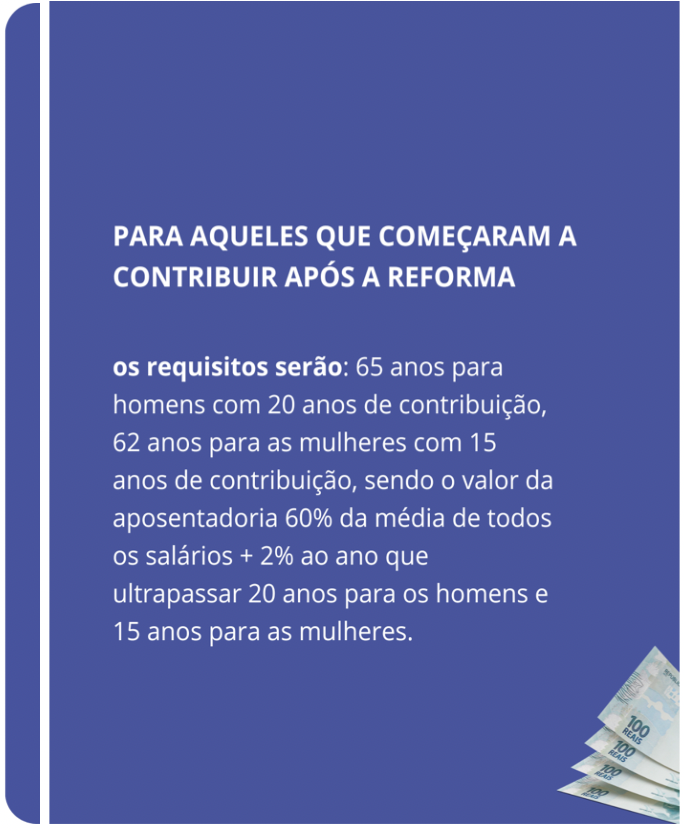 Aqueles que começaram a pagar depois da reforma