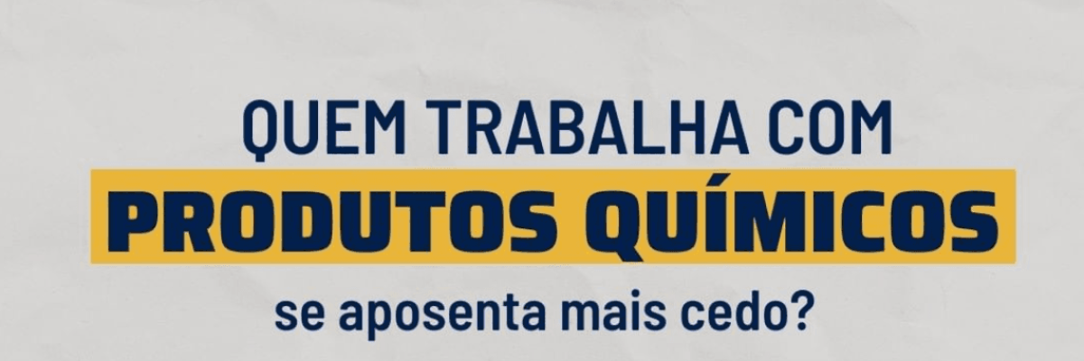 Imagem de símbolo de local radioativo e tubos de ensaios com a frase: Quem trabalha com produtos químicos se aposenta mais cedo? Imagem de símbolo de local radioativo e tubos de ensaios com a frase: Quem trabalha com produtos químicos se aposenta mais cedo?
